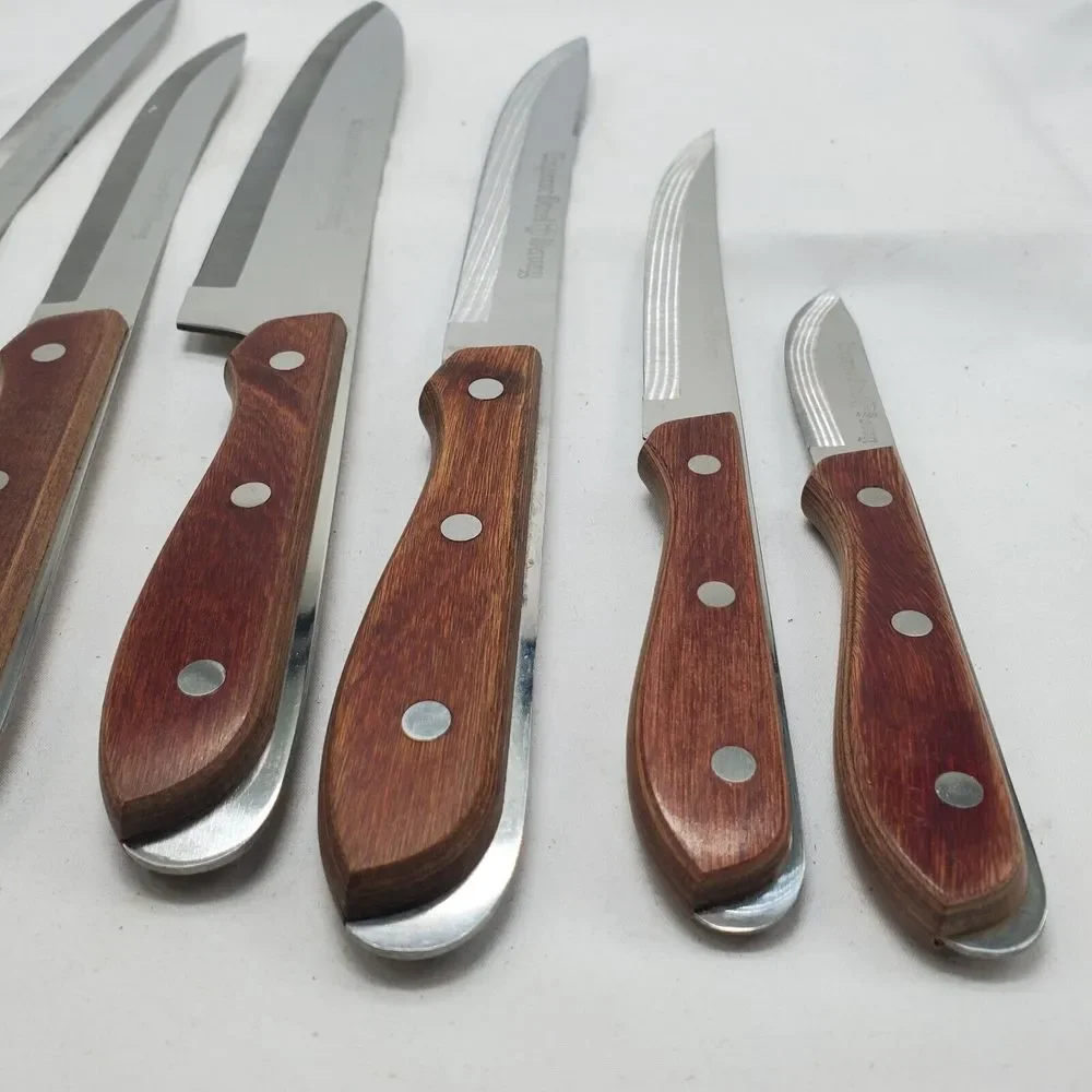 Vintage Emperor Steel‎ Knife Set Lot 7 Made Japan Household Stainless MCM Knives